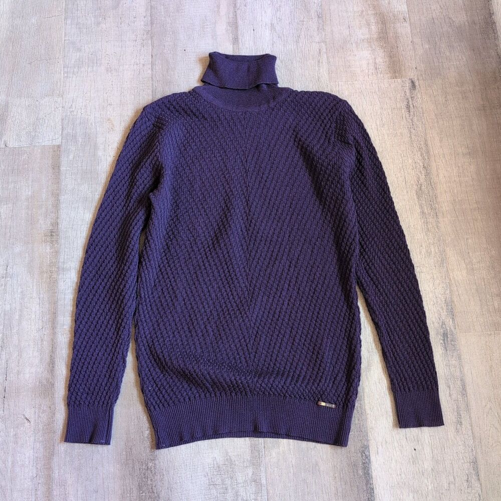 Vercini Stretch Sweater Cowl Neck - Men | Purple | Size: XL
